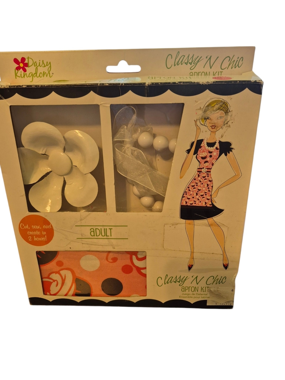 Daisy Kingdom Classy 'N Chic Adult Apron Kit - White & Orange